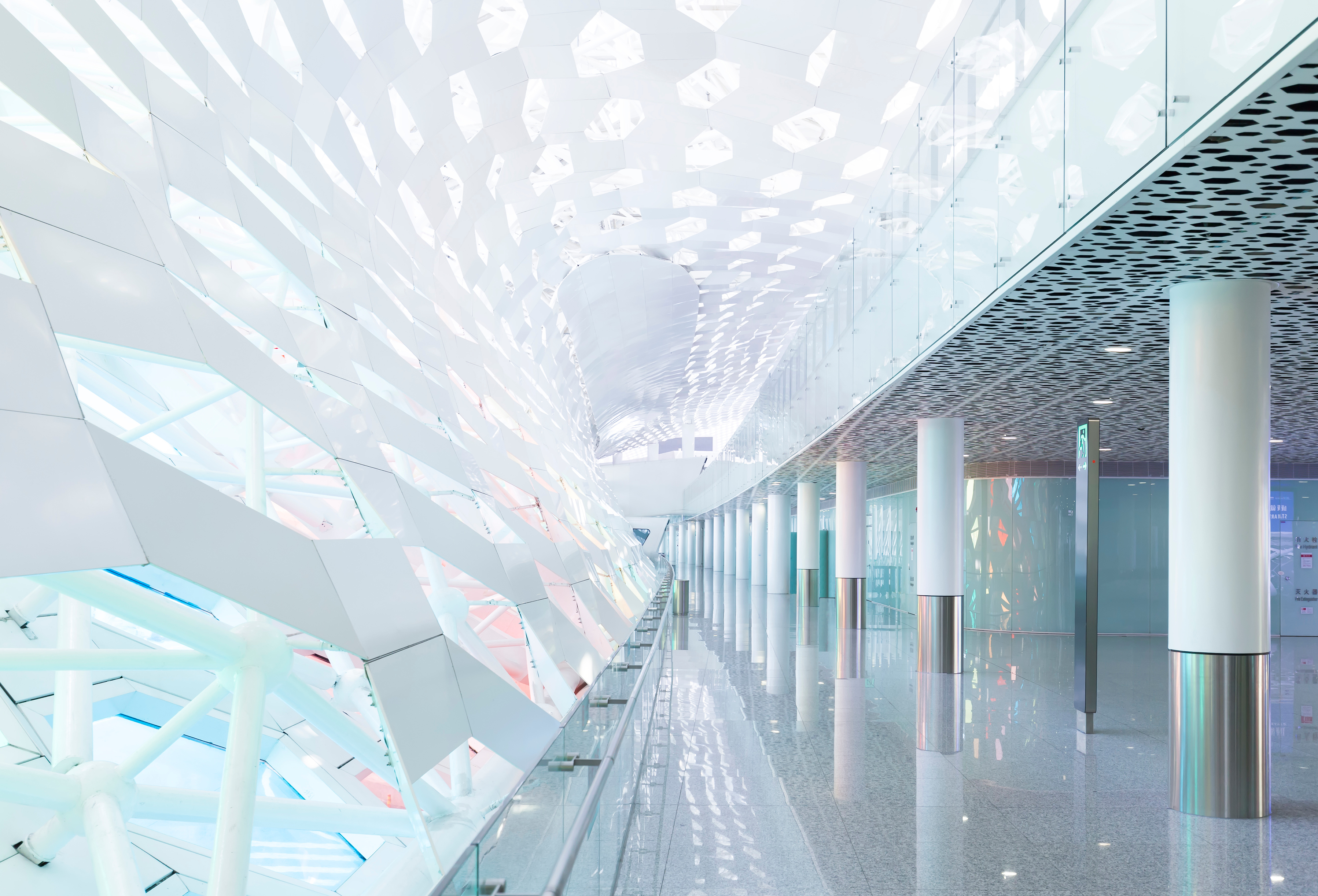 Bright hall way of a convention center